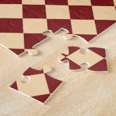 Rood Geel Schacherdiamantpatroon Legpuzzel (Zijkant)