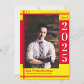 Rood Geel School Kleur Afstuderen Foto Plaid Kaart (Voorkant)