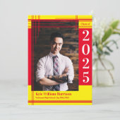 Rood Geel School Kleur Afstuderen Foto Plaid Kaart (Staand voorkant)