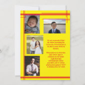 Rood Geel School Kleur Afstuderen Foto Plaid Kaart (Achterkant)