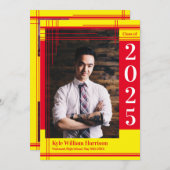 Rood Geel School Kleur Afstuderen Foto Plaid Kaart (Voorkant / Achterkant)