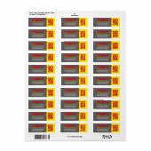 Rood & Geel Schoolbord Afstudeeradres Etiket (Full Sheet)
