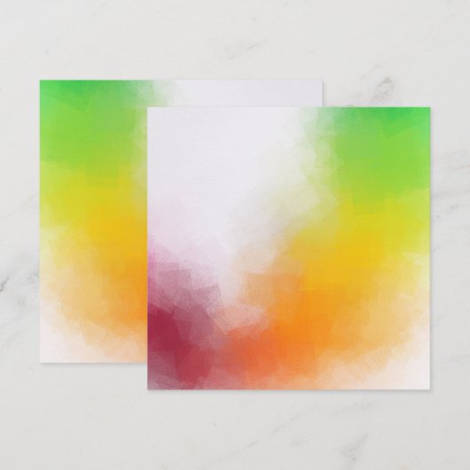 Rood Geel Sinaasappel Groen Custom Kleurrijke Eleg Notitiekaartje (Voorkant / Achterkant)