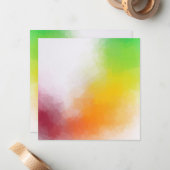 Rood Geel Sinaasappel Groen Custom Kleurrijke Eleg Notitiekaartje (Voorkant / Achterkant in situ)