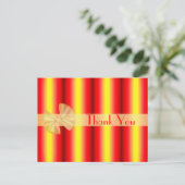 Rood Geel Strepen Bedankkaart Briefkaart (Staand voorkant)