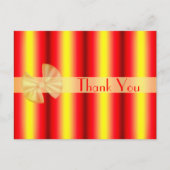 Rood Geel Strepen Bedankkaart Briefkaart (Voorkant)