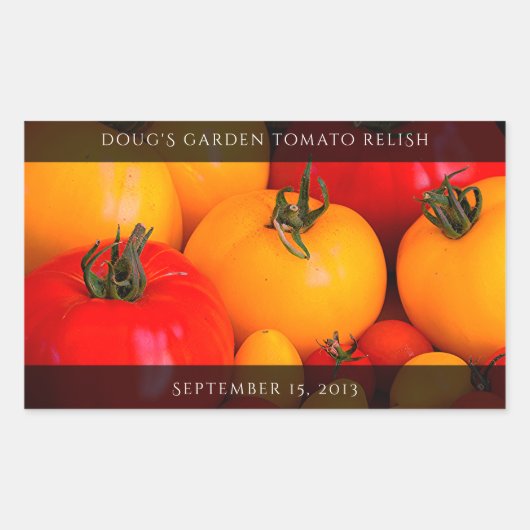 Rood geel tomaten Voedingswaren Rechthoekige Sticker (Voorkant)