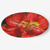 Rood Geel Tulip Bruiloft Aangepaste Papier Borden Papieren Bordje (Gekanteld)