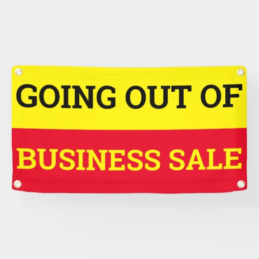 Rood geel uit de handel spandoek (Horizontaal)