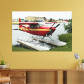 Rood & Geel Vloervliegtuig, Lake Hood, Alaska Canvas Afdruk (Insitu (Woonkamer))
