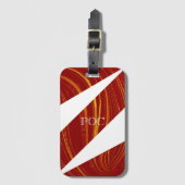 Rood Geel Wit Abstract Bagagelabel (Voorkant (verticaal))