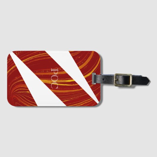 Rood Geel Wit Abstract Bagagelabel (Voorkant (horizontaal))