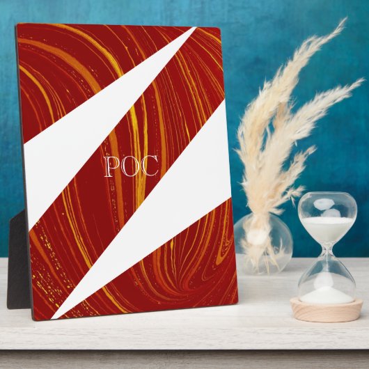 Rood Geel Wit Abstract Fotoplaat (Zijkant)