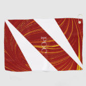 Rood Geel Wit Abstract Golfhanddoek (Horizontaal)