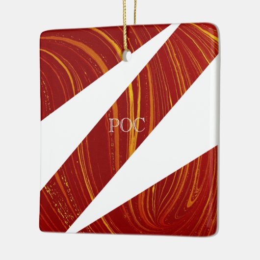 Rood Geel Wit Abstract Keramisch Ornament (Links)