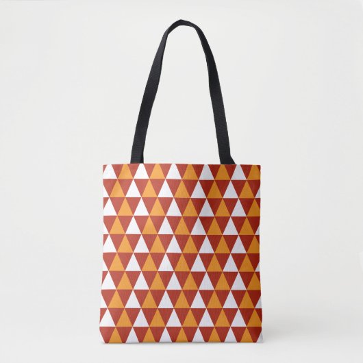 Rood Geel wit driehoeken patroon Tote Bag (Voorkant)