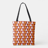 Rood Geel wit driehoeken patroon Tote Bag (Achterkant)