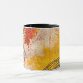 Rood, geel, wit en zwart abstract ontwerp mok (Midden)