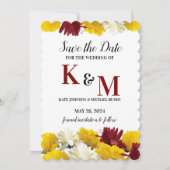Rood Geel Wit Gerbera Daisy Floral Save The Date (Voorkant)