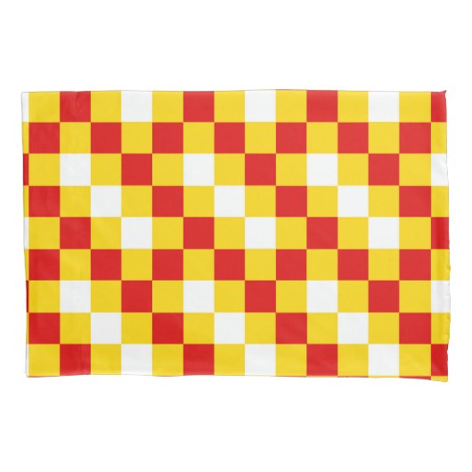 Rood Geel Wit Geruit Patroonontwerp  Kussensloop (Voorkant)