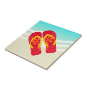 Rood Geel Zomer Strand Teenslippers Tegeltje (Zijkant)
