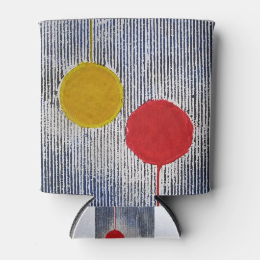 Rood Geel Zonnevlek Polka Dot Abstract Blikjeskoeler (Voorkant)