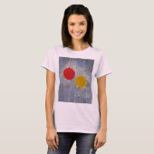 Rood Geel Zonnevlek Polka Dots Abstract T-shirt (Voorkant volledig)