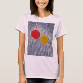 Rood Geel Zonnevlek Polka Dots Abstract T-shirt (Voorkant)