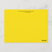 Rood, geel, zwart, blauw en groen briefkaart (Achterkant)