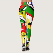 Rood, geel, zwart, blauw en groen leggings (Achterkant)