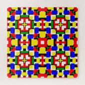 Rood, geel, zwart, blauw en groen legpuzzel (Horizontaal)