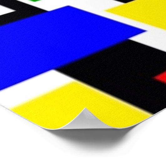 Rood, geel, zwart, blauw en groen poster (Hoek)