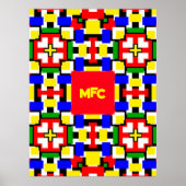 Rood, geel, zwart, blauw en groen poster (Voorkant)