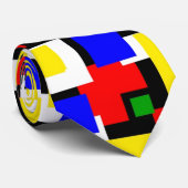 Rood, geel, zwart, blauw en groen stropdas (Opgerold)