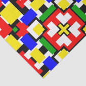 Rood, geel, zwart, blauw en groen tissuepapier (Detail)