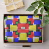 Rood, geel, zwart, blauw en groen tissuepapier (Geschenk)