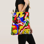 Rood, geel, zwart, blauw en groen tote bag (Dichtbij)