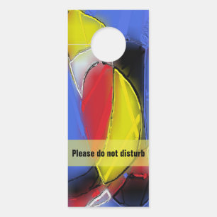 Rood, geel, zwart en blauw Abstract 8230-klep Deurhanger