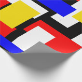 Rood, geel, zwart en blauw Blokken Cadeaupapier (Hoek)