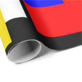 Rood, geel, zwart en blauw Blokken Cadeaupapier (Rol Hoek)