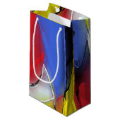 Rood, Geel, Zwart en Blauw cadeautas (Voorkant Gekanteld)