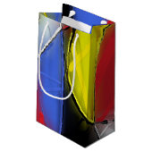 Rood, Geel, Zwart en Blauw cadeautas (Achterkant Gekanteld)
