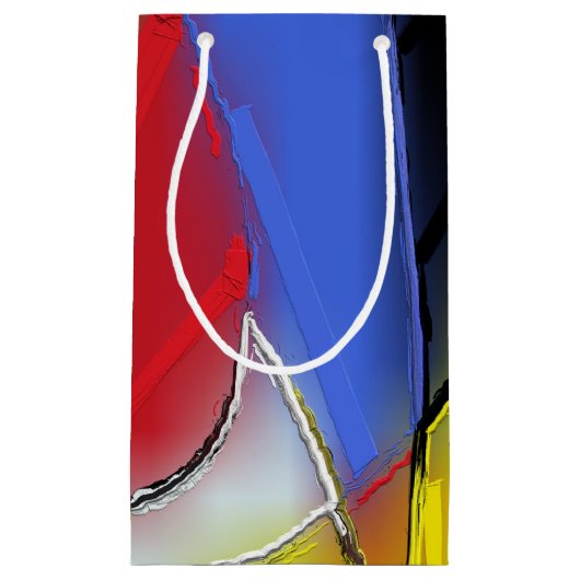 Rood, Geel, Zwart en Blauw cadeautas (Voorkant)