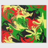 Rood, geel, zwart en groen cadeaupapier (Vlak)