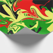 Rood, geel, zwart en groen cadeaupapier (Hoek)