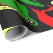 Rood, geel, zwart en groen cadeaupapier (Rol Hoek)