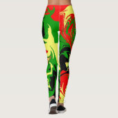 Rood, geel, zwart en groen leggings (Achterkant)
