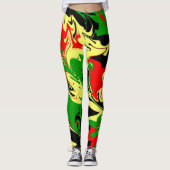 Rood, geel, zwart en groen leggings (Voorkant)