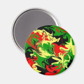 Rood, geel, zwart en groen magneet (Voorkant / Achterkant)