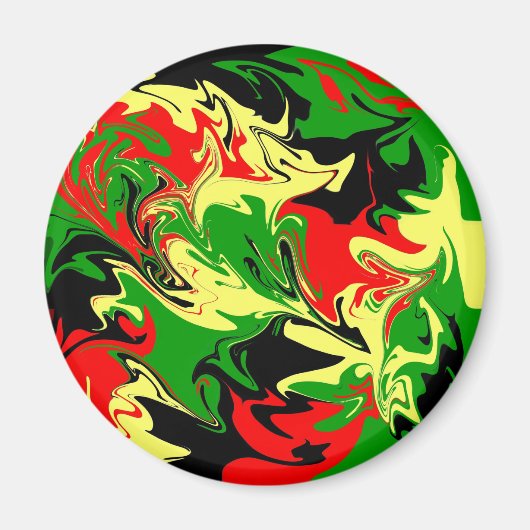 Rood, geel, zwart en groen magneet (Voorkant)
